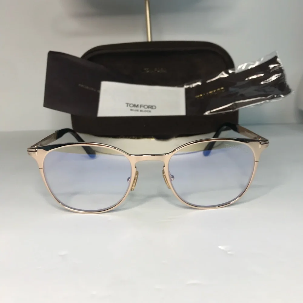 💯 - New Authentic Tom Ford Blue Light Block Oval Unisex Eyeglasses FT5732-B 0…